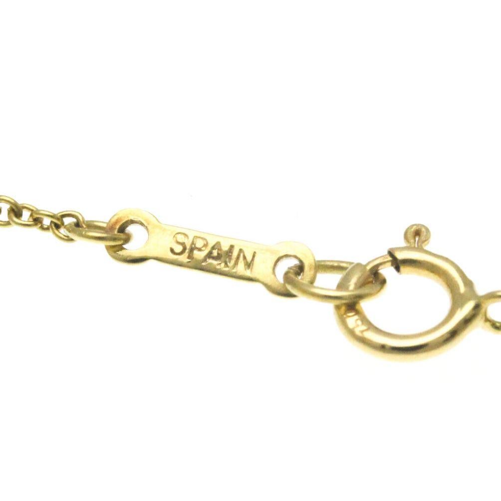 TIFFANY & Co. Elsa Peretti 18K Gold 5 Diamond 16mm Open Heart Pendant Necklace  For Sale 3