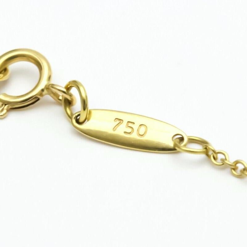 TIFFANY & Co. Elsa Peretti 18K Gold 5 Diamond 16mm Open Heart Pendant Necklace  For Sale 4