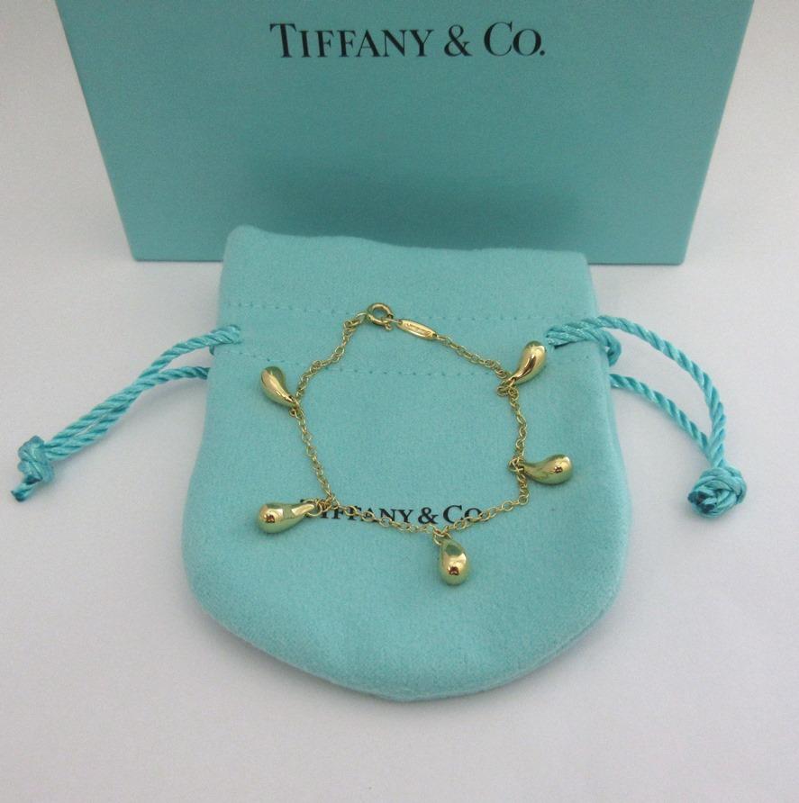 TIFFANY & Co. Elsa Peretti 18K Gold 5 Teardrop Bracelet 7