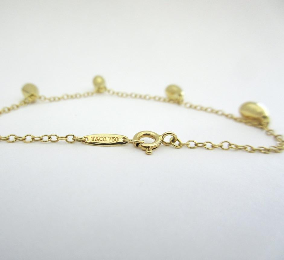 TIFFANY & Co. Elsa Peretti 18K Gold 5 Teardrop Bracelet 7