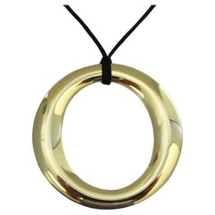 TIFFANY & Co. Elsa Peretti 18K Gold 2" Sevillana Pendant Necklace Extra Large