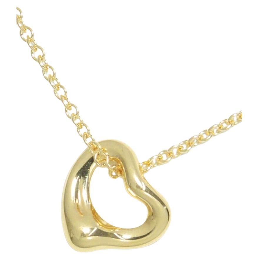 TIFFANY & Co. Elsa Peretti, collier pendentif cœur ouvert de 7 mm en or 18 carats