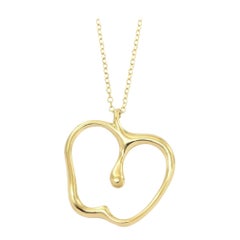 TIFFANY & Co. Elsa Peretti 18K Gold Apfel-Anhänger Halskette