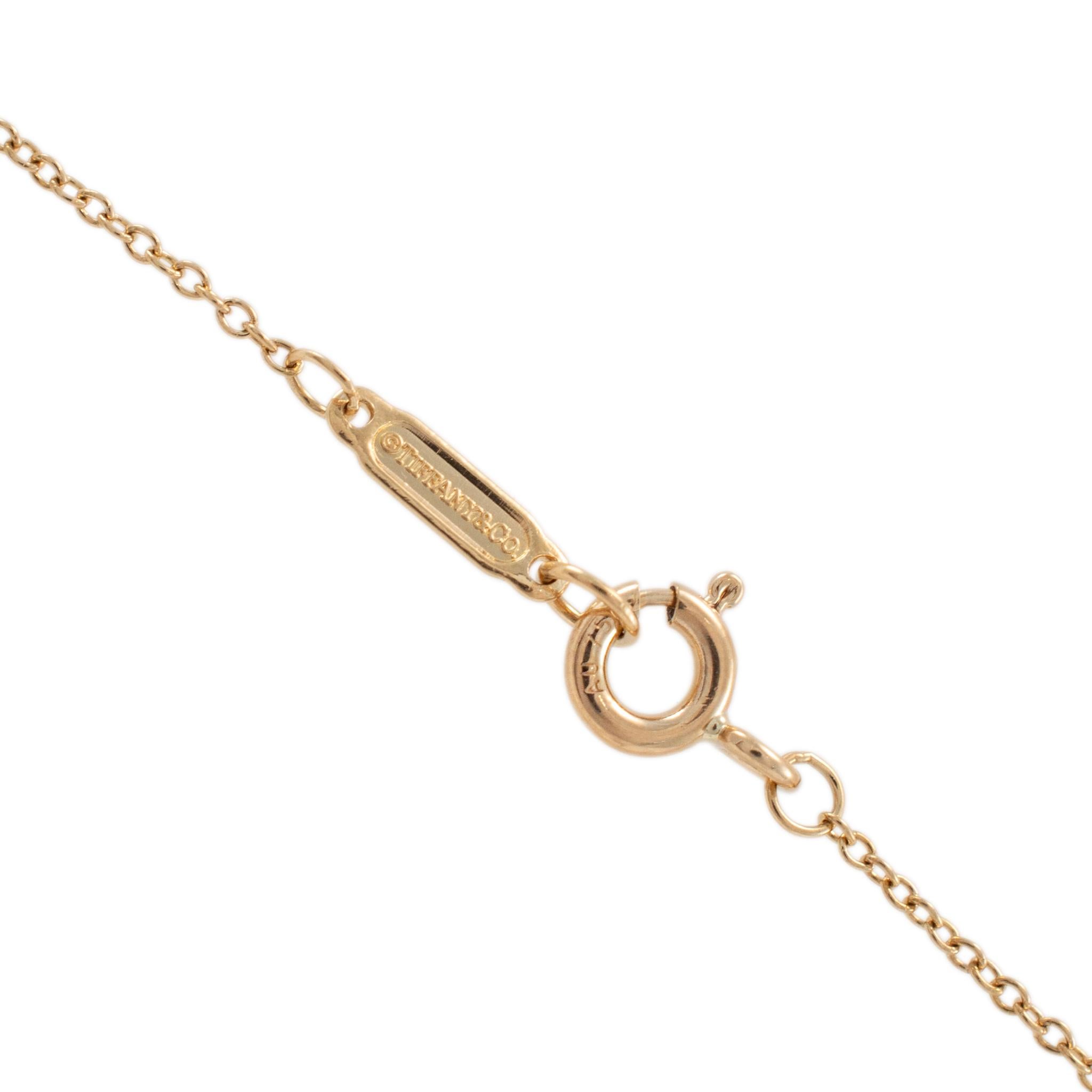 Tiffany & Co Elsa Peretti Halskette mit Bean-Anhänger, 18 Karat Gold im Zustand „Hervorragend“ in Houston, TX
