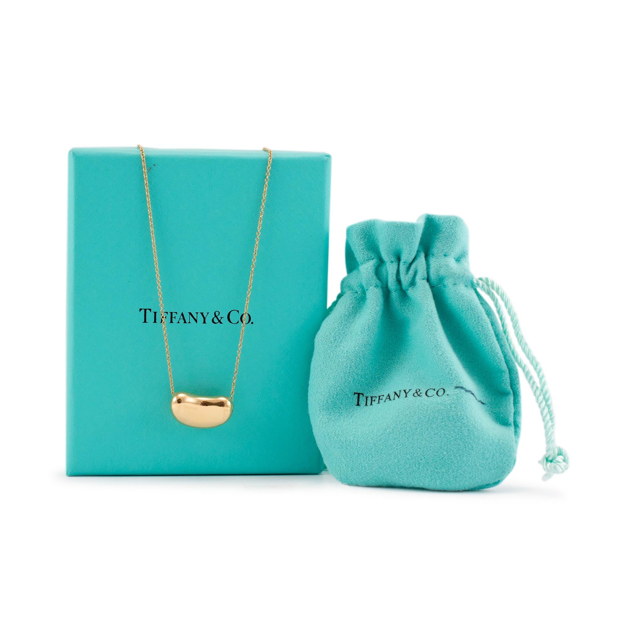 Tiffany & Co Elsa Peretti Halskette mit Bean-Anhänger, 18 Karat Gold 2