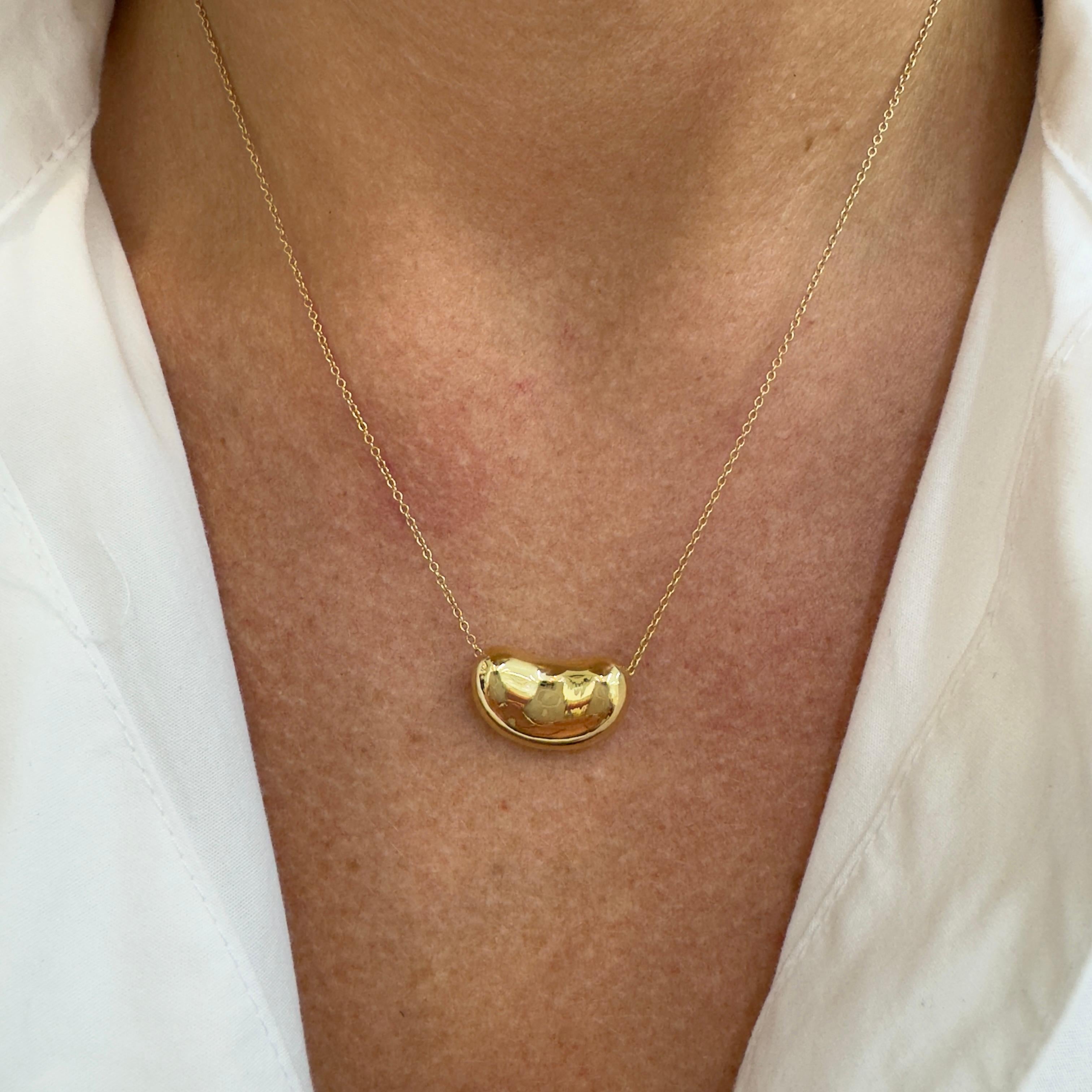 Tiffany & Co Elsa Peretti Halskette mit Bean-Anhänger, 18 Karat Gold 3