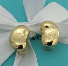 TIFFANY & Co. Elsa Peretti 18K Gold Clip-On Bohne Ohrringe LARGE