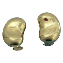 TIFFANY 
Co. Elsa Peretti 18K Gold Clip-On Bean Earrings LARGE