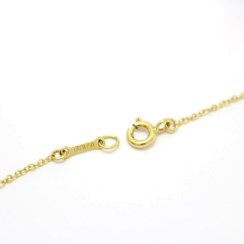 TIFFANY & Co. Elsa Peretti 18K Gold Diamond 11mm Bean Pendant Necklace 1