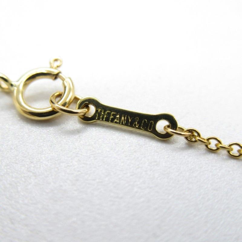 TIFFANY & Co. Elsa Peretti 18K Gold Diamond 11mm Bean Pendant Necklace For Sale 1