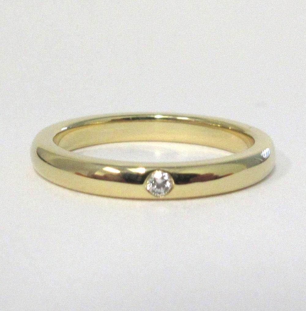 Round Cut TIFFANY & Co. Elsa Peretti 18K Gold Diamond Band Ring 5 For Sale