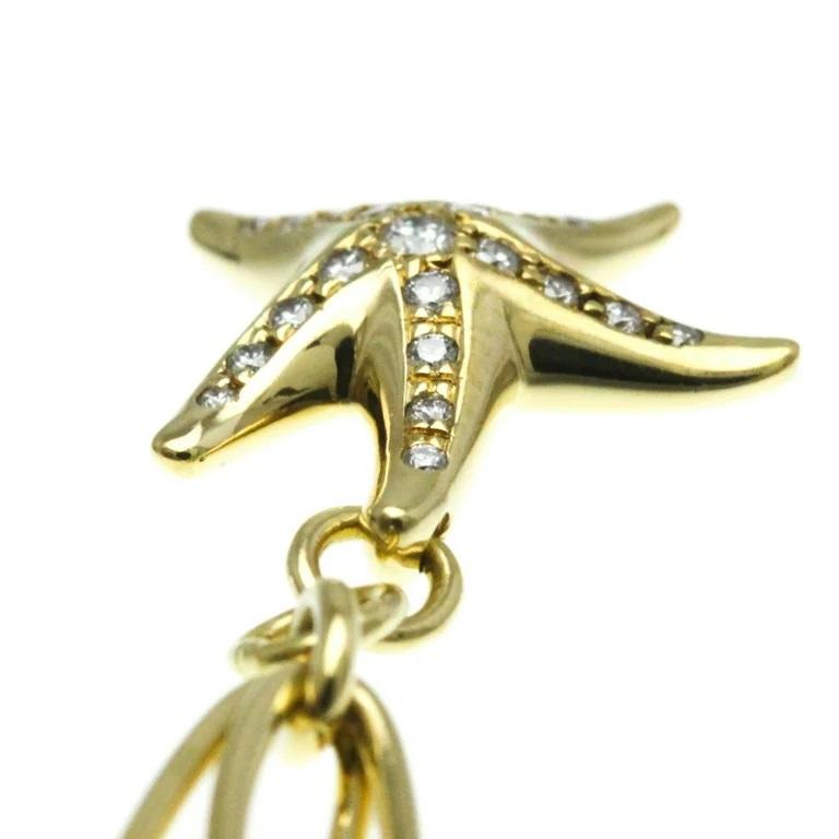 Women's TIFFANY & Co. Elsa Peretti 18K Gold Diamond Starfish Charm Bracelet For Sale