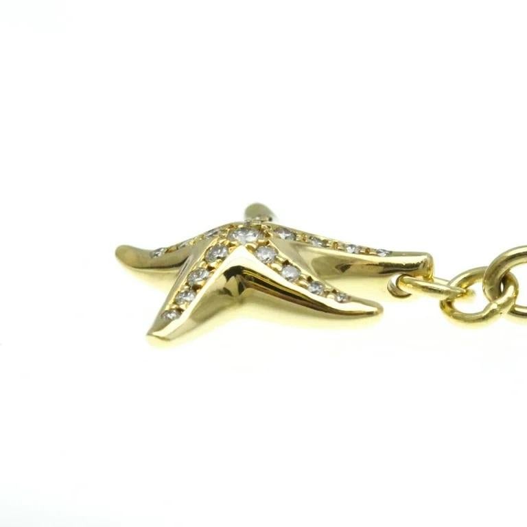 TIFFANY & Co. Elsa Peretti 18K Gold Diamond Starfish Charm Bracelet For Sale 1