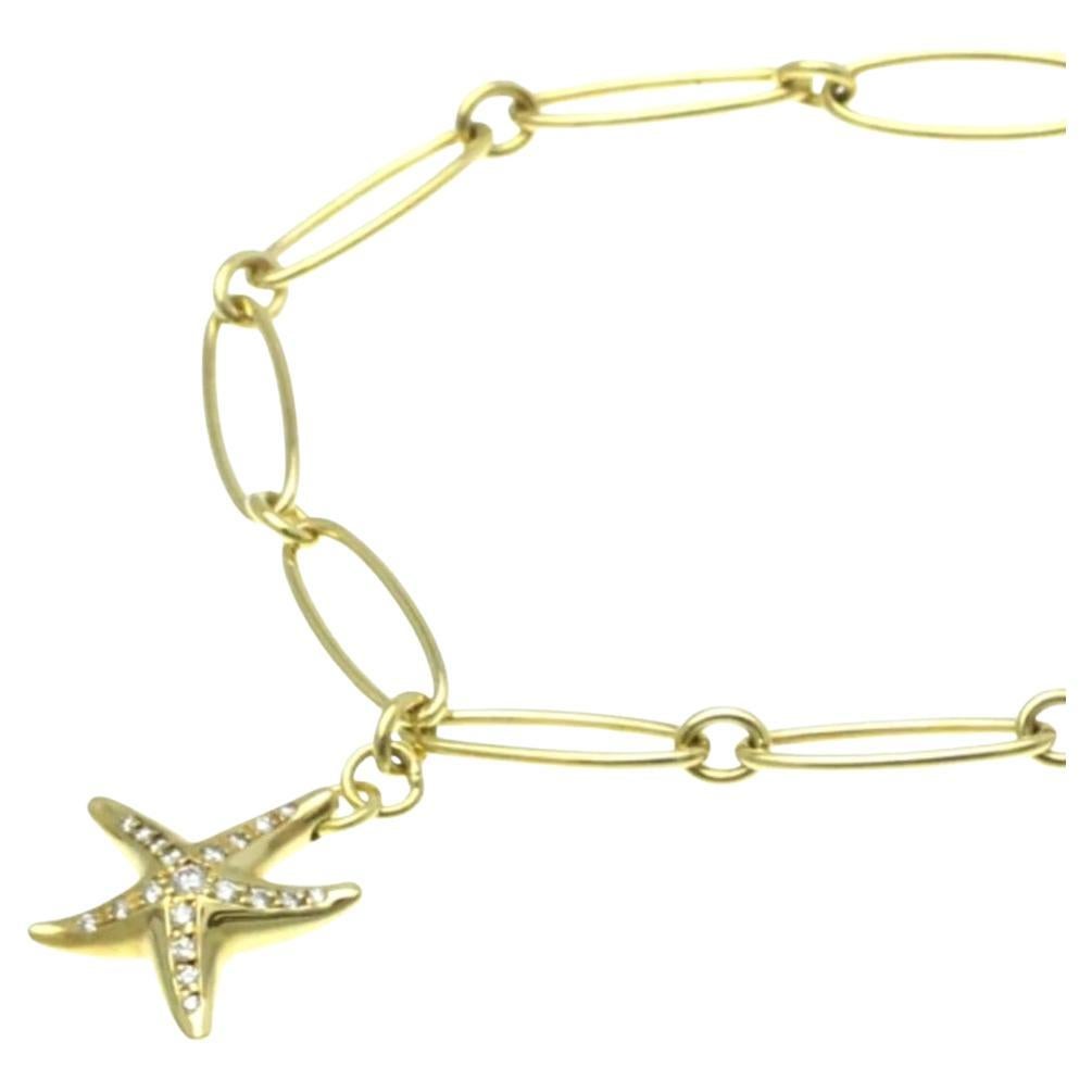 TIFFANY & Co. Elsa Peretti 18K Gold Diamond Starfish Charm Bracelet