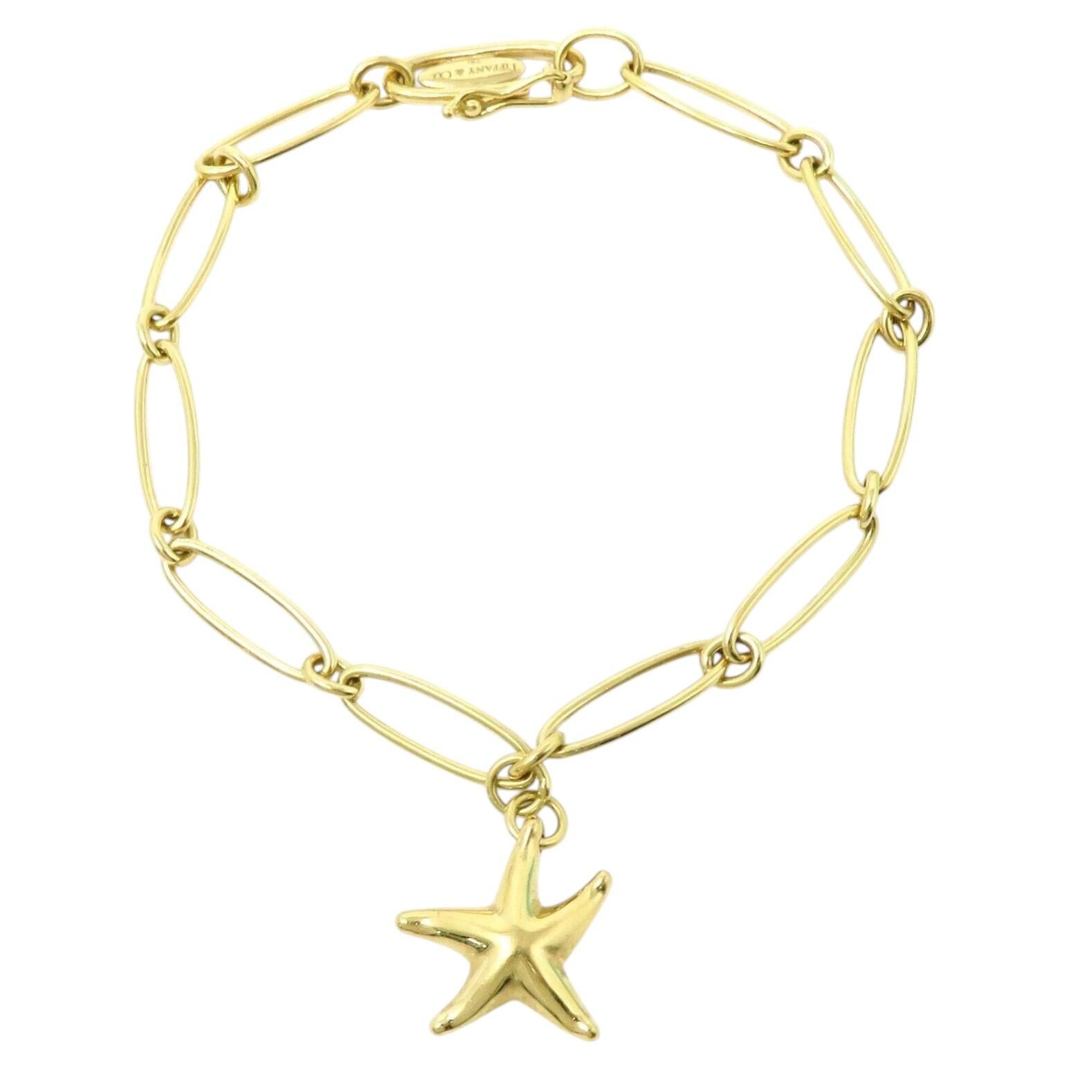 TIFFANY & Co. Elsa Peretti 18K Gold Starfish Charm Bracelet