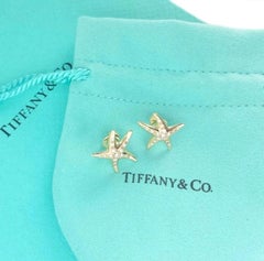 TIFFANY & Co. Elsa Peretti 18K Gold Diamond Starfish Earrings