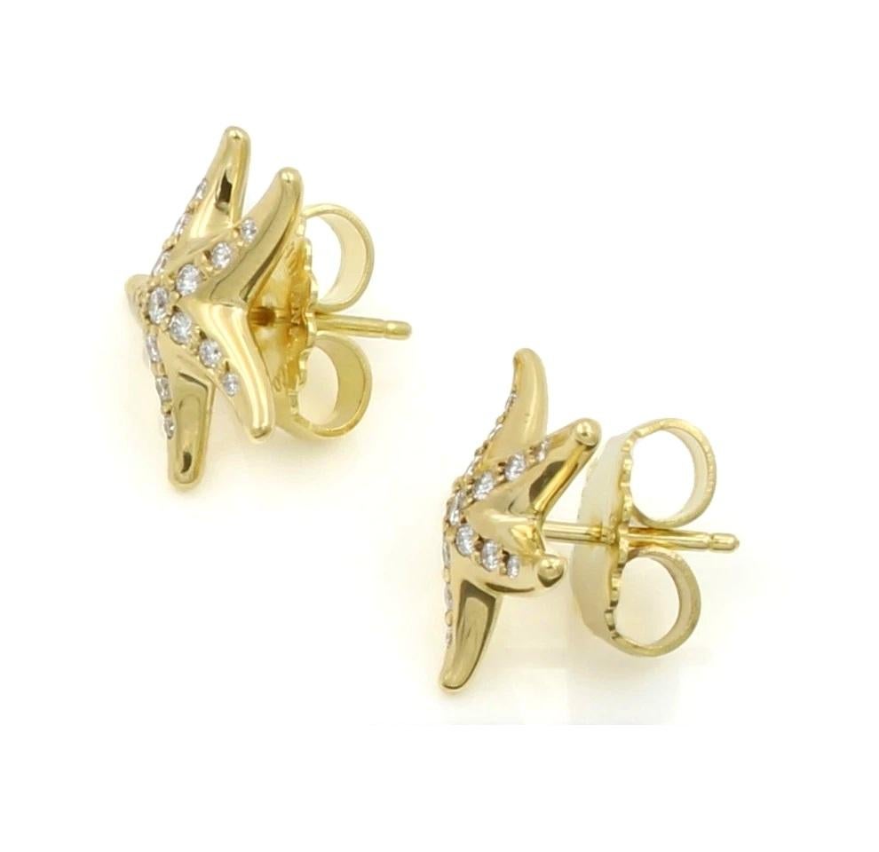 TIFFANY & Co. Orecchini a stella di Elsa Peretti in oro 18 carati e diamanti in vendita 2
