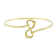 TIFFANY & Co. Elsa Peretti 18K Gold Doppelter offener Herz-Armreif