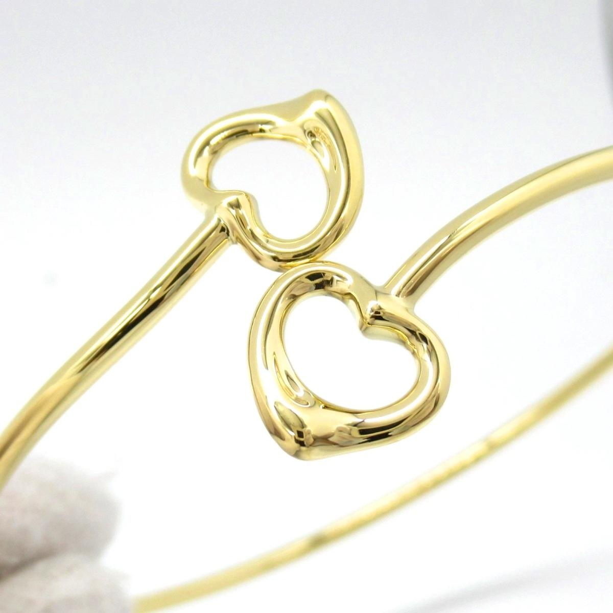 TIFFANY & Co. Bracciale con doppio cuore aperto in oro 18 carati di Elsa Peretti In condizioni ottime in vendita a Los Angeles, CA