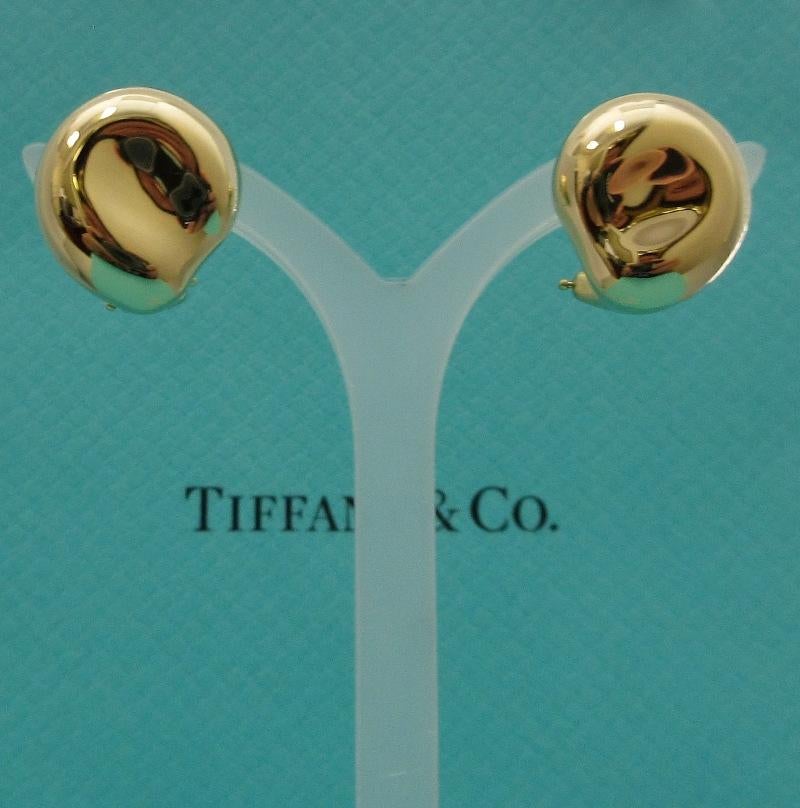 TIFFANY & Co. Elsa Peretti 18 Karat Gold Freiform-Ohrclips Groß im Zustand „Hervorragend“ im Angebot in Los Angeles, CA