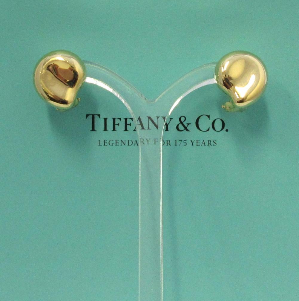TIFFANY & Co. Elsa Peretti 18K Gold Freie Form Ohrringe Medium im Zustand „Hervorragend“ im Angebot in Los Angeles, CA