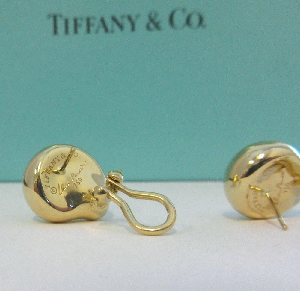 TIFFANY & Co. Elsa Peretti 18K Gold Free Form Earrings Medium For Sale 1