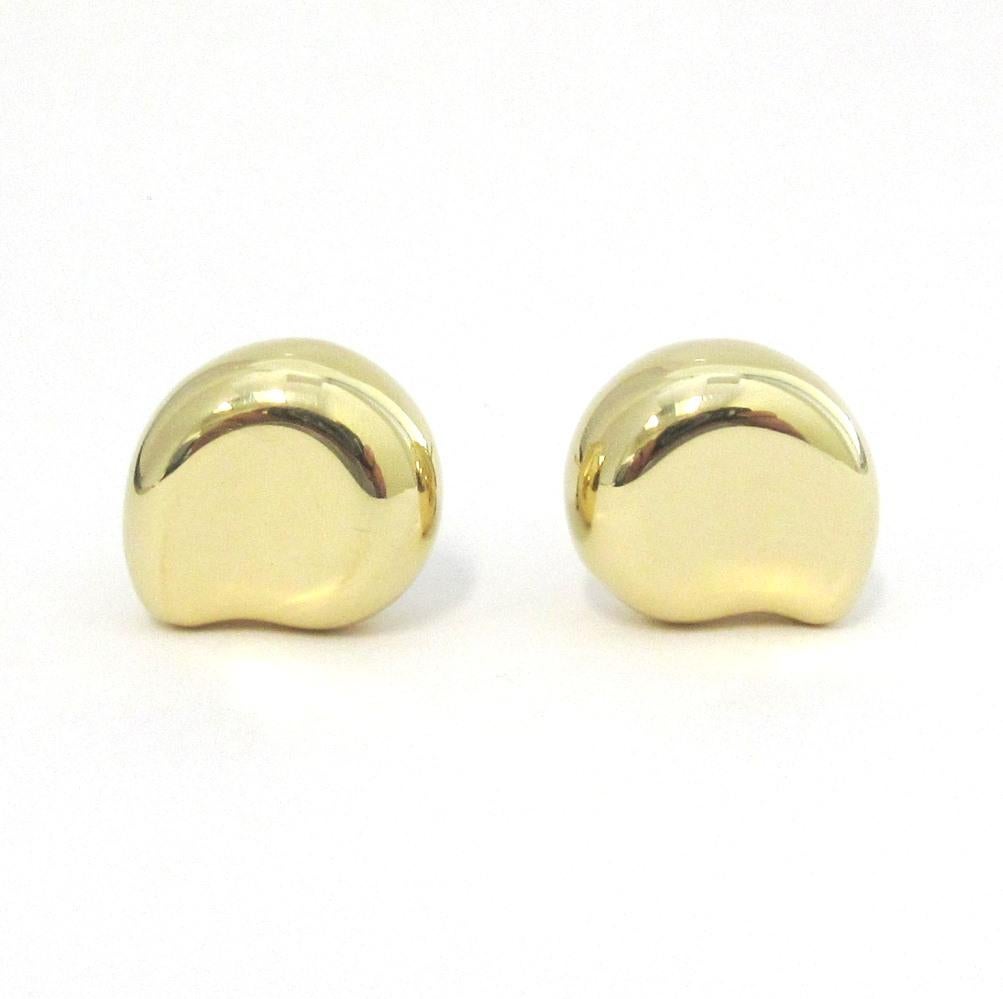 TIFFANY & Co. Elsa Peretti 18K Gold Free Form Earrings Medium For Sale 2