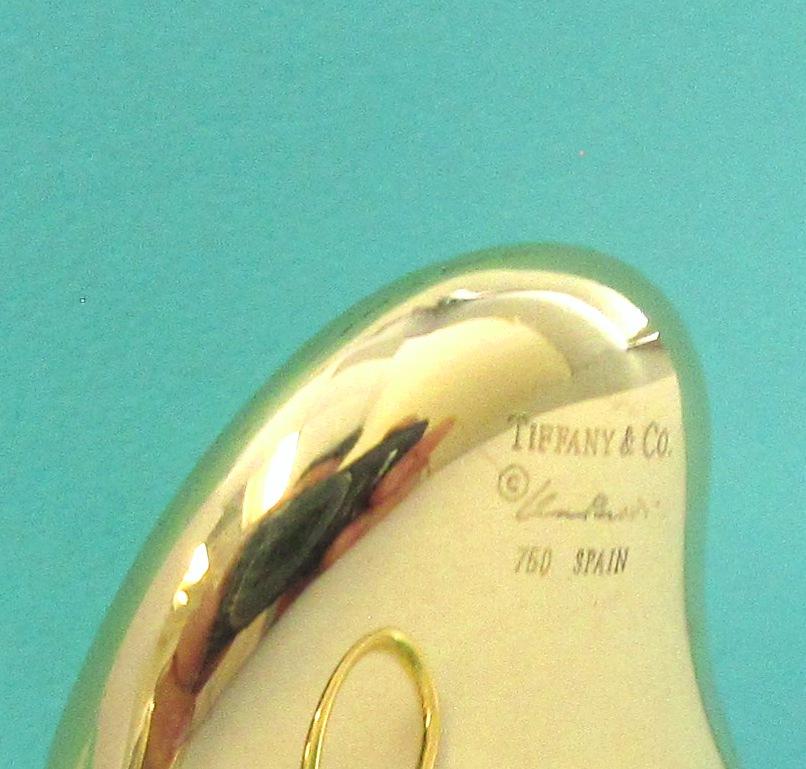 TIFFANY & Co. Elsa Peretti 18K Gold Full Heart Earrings Large 2