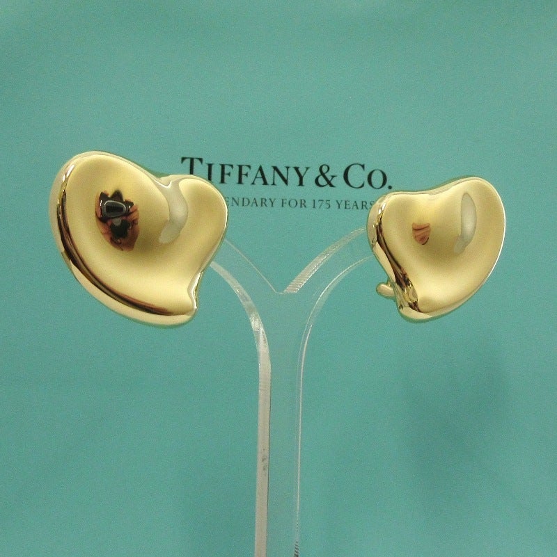 TIFFANY & Co. Elsa Peretti 18K Gold Full Heart Earrings Large
