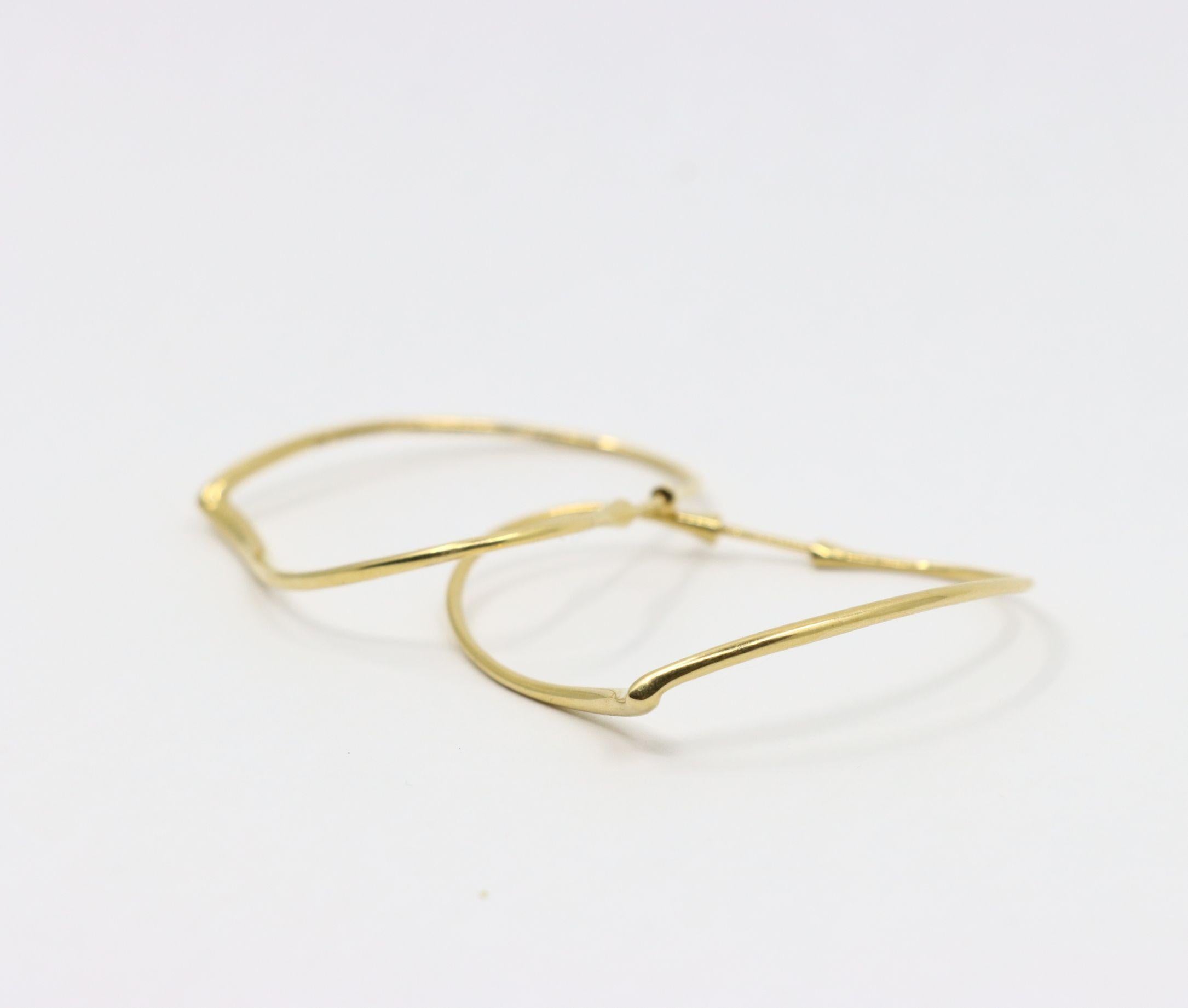 Tiffany & Co. Elsa Peretti 18K Gold Heart Shape Hoop Earrings For Sale 6