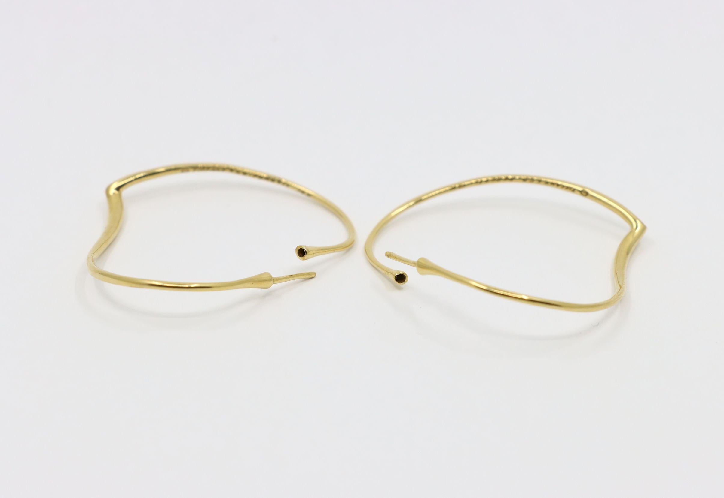 Tiffany & Co. Elsa Peretti 18K Gold Heart Shape Hoop Earrings For Sale 7