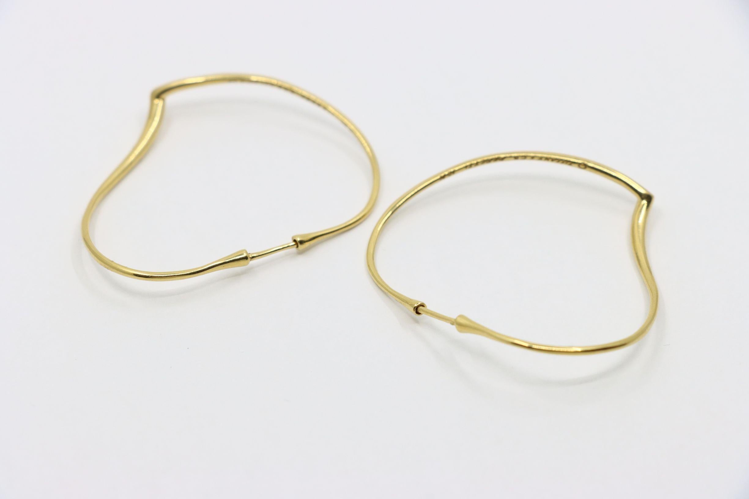 Tiffany & Co. Elsa Peretti 18K Gold Heart Shape Hoop Earrings For Sale 1