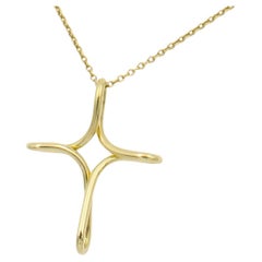 TIFFANY 
Co. Elsa Peretti 18K Gold Infinity Cross Pendant Necklace LARGE
