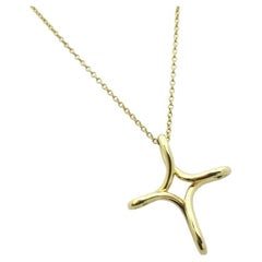 TIFFANY & Co. Elsa Peretti 18K Gold Infinity Cross Pendant Necklace Medium