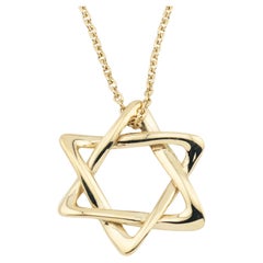 Tiffany & Co. Elsa Peretti 18K Gold Large (18mm) Star of David Pendant Necklace