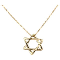Tiffany & Co. Elsa Peretti 18K Gold  Large (18mm) Star of David Pendant Necklace