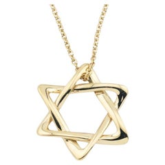 Tiffany & Co. Elsa Peretti 18K Gold  Large (18mm) Star of David Pendant Necklace