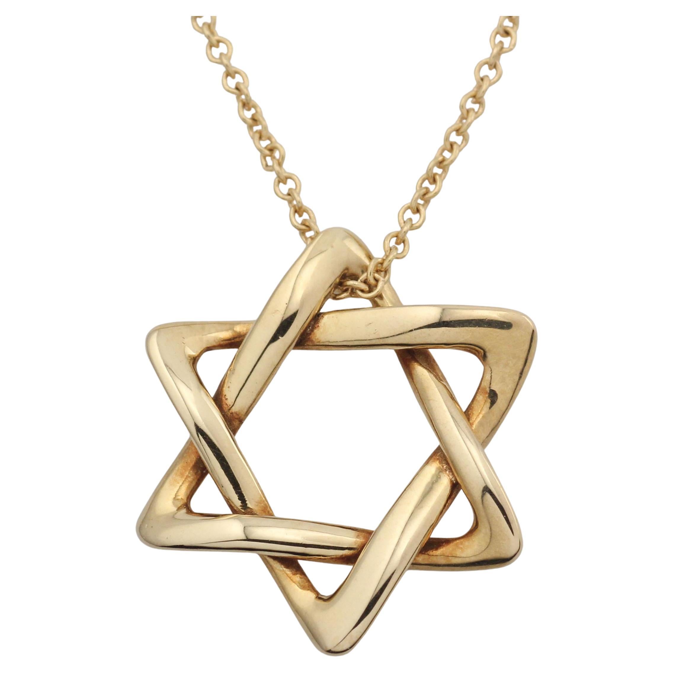 Tiffany
Co. Collier à pendentif étoile de David en or 18 carats (18 mm)