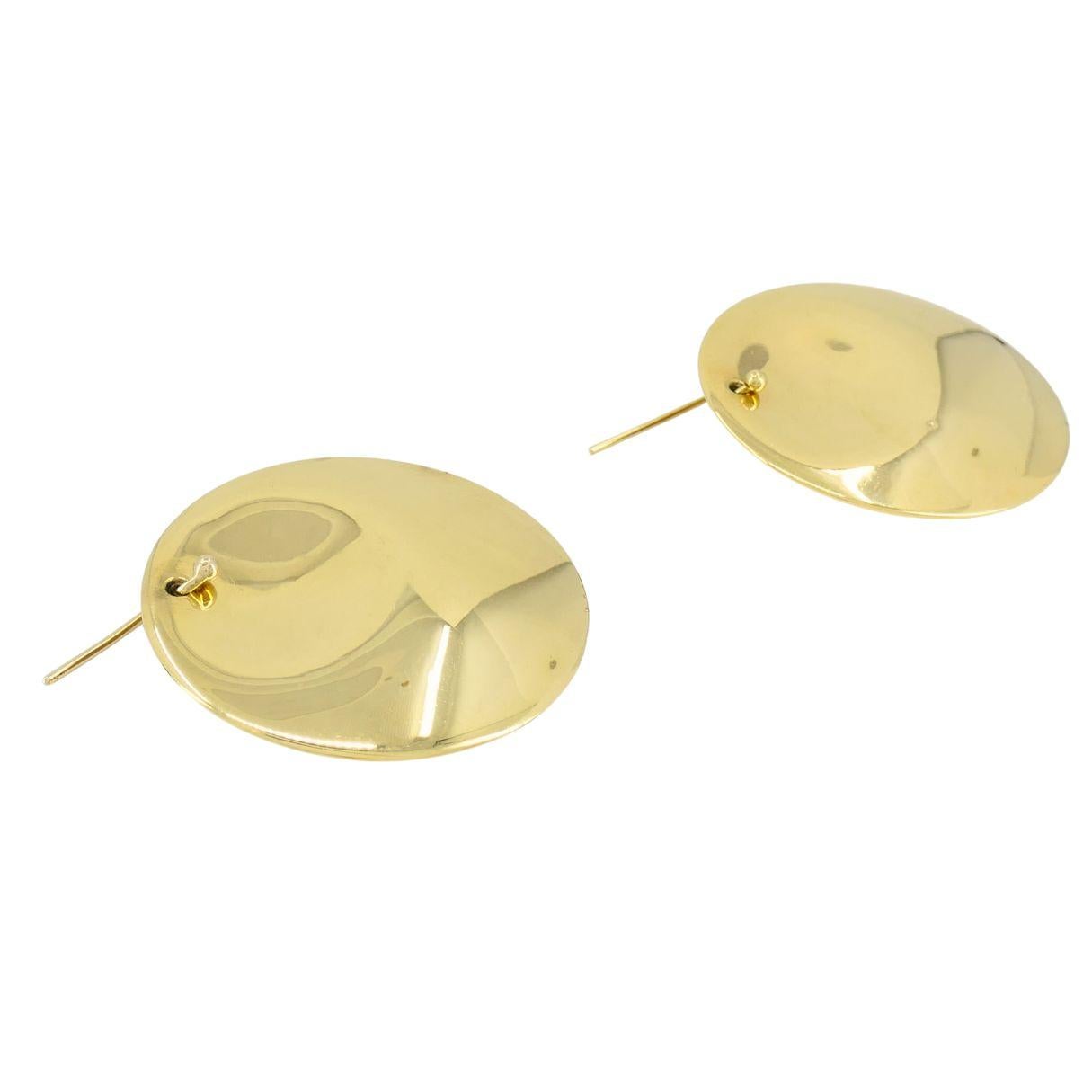 Tiffany & Co. Elsa Peretti 18k Gold Große Runde Scheibe Ohrringe im Angebot 1