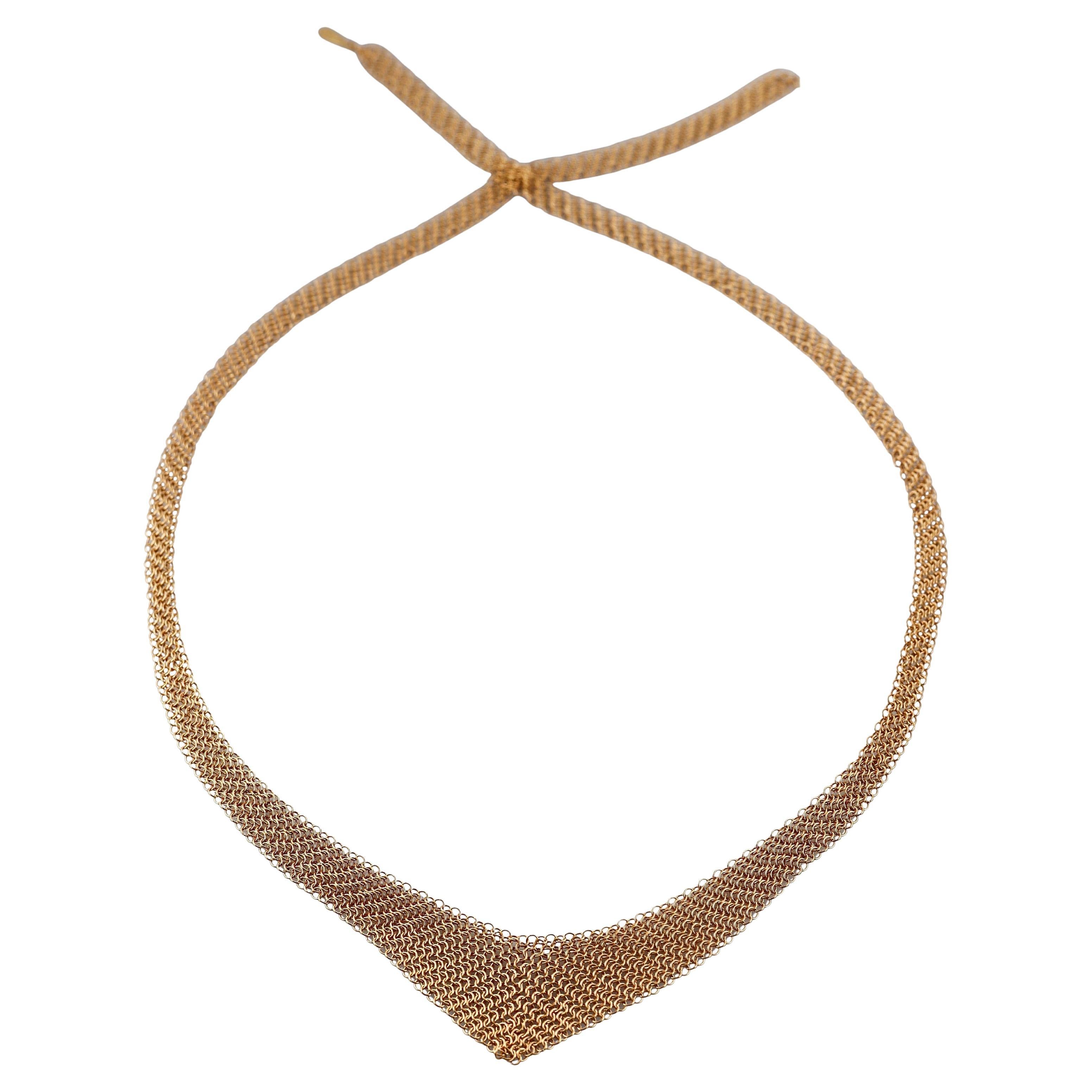 Tiffany & Co Elsa Peretti 18k Gold Mesh Scarf Necklace