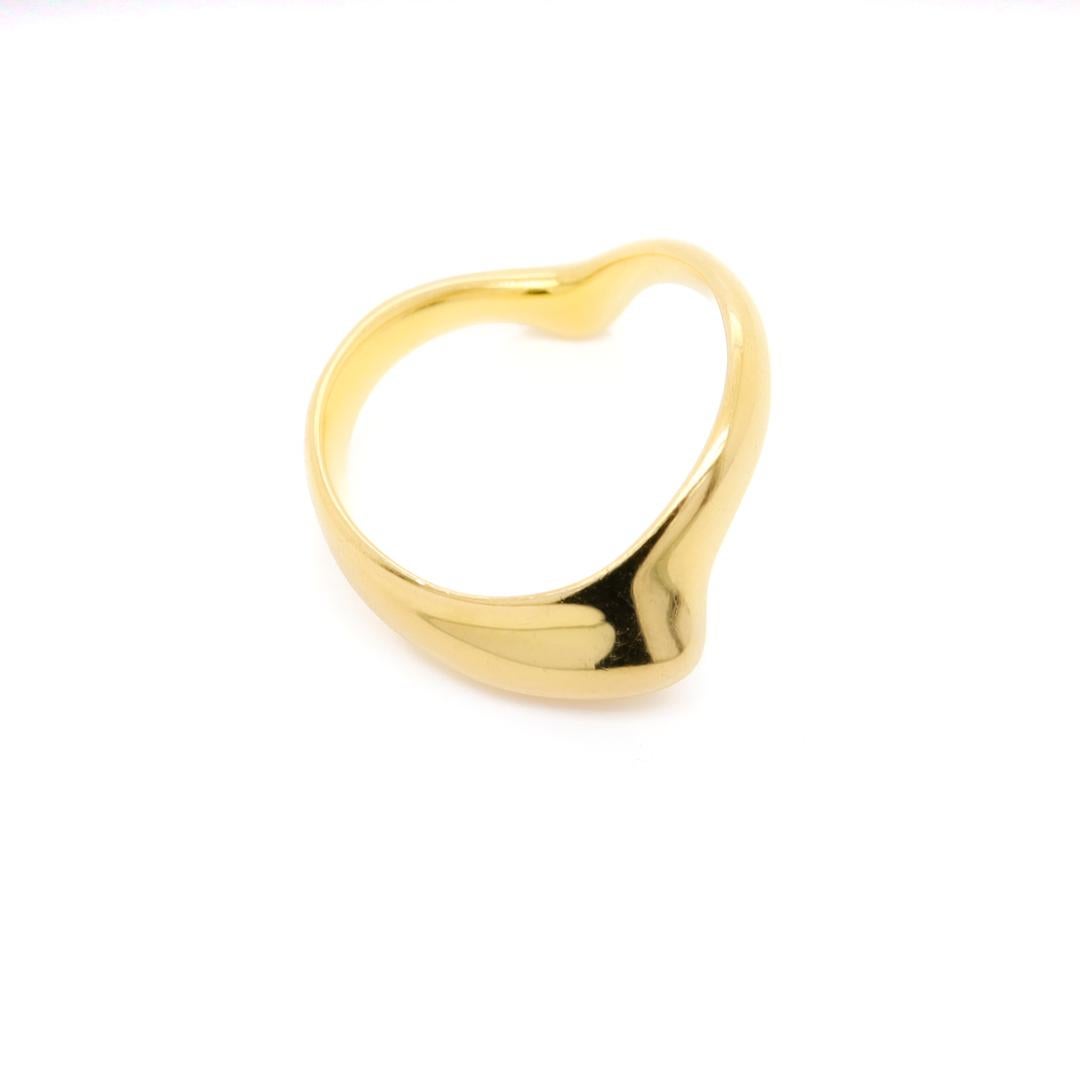 A fine Tiffany & Co. ring.

In 18 karat yellow gold.

By Elsa Peretti.

In a curved, asymmetric variation in Peretti's Open Heart series.

Simply a wonderful ring from Tiffany!

Date:
20th Century

Overall Condition:
It is in overall good,