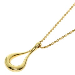 TIFFANY & Co. Elsa Peretti 18K Gold Offene Tränen Anhänger Halskette