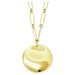 TIFFANY & Co. Elsa Peretti 18K Gold Runde Anhänger Oval Link Halskette