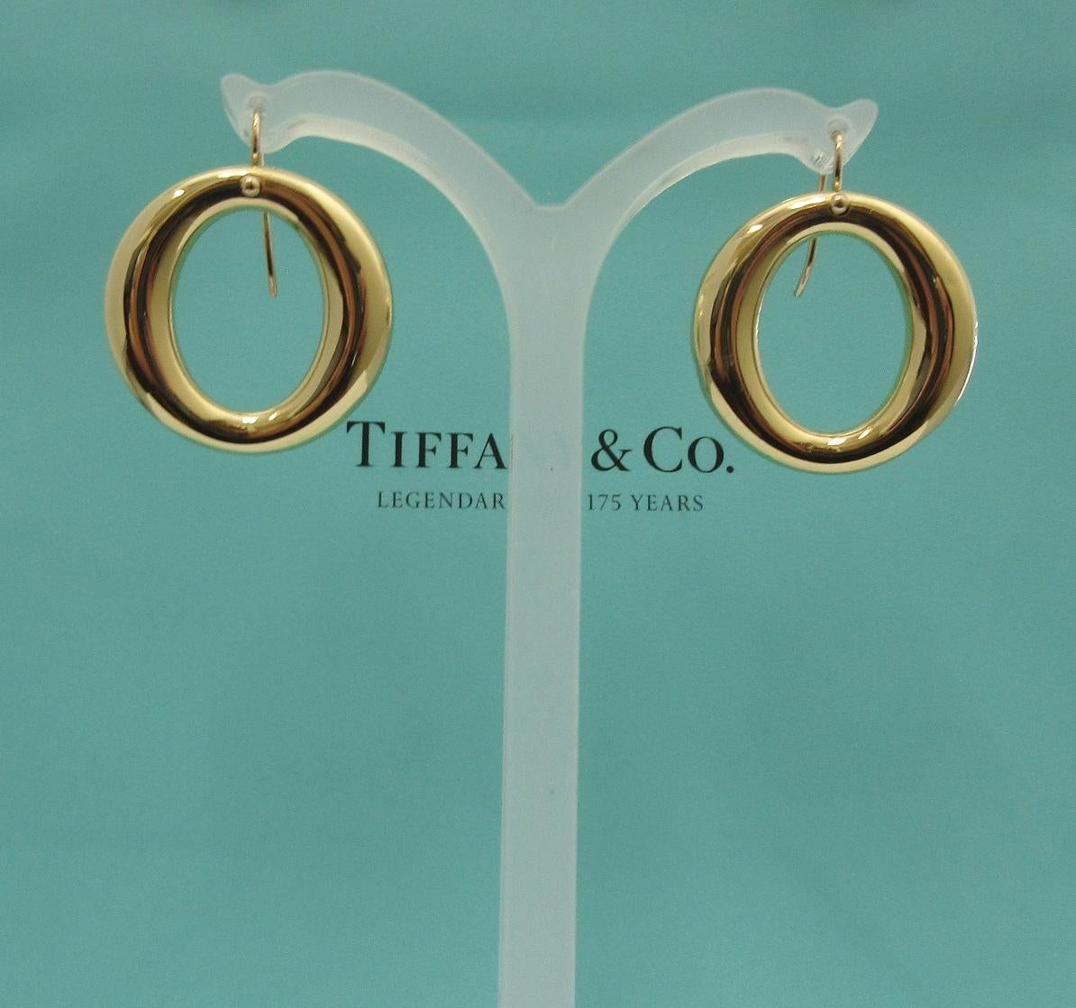 Women's TIFFANY & Co. Elsa Peretti 18K Gold Sevillana Earrings For Sale