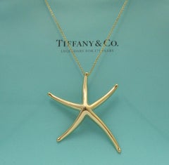 TIFFANY & Co. Elsa Peretti 18K Gold Starfish Pendant Necklace LARGE
