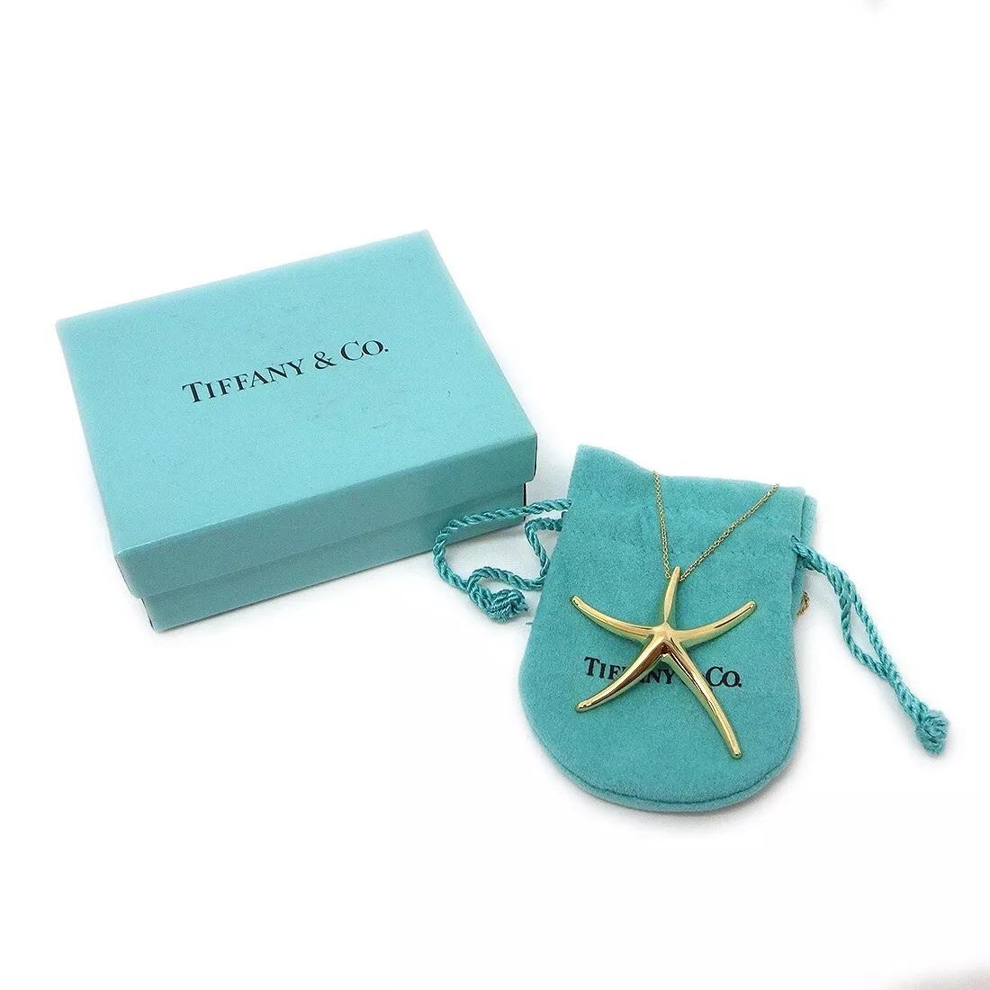 TIFFANY & Co. Elsa Peretti 18K Gold Seestern-Anhänger Halskette LARGE Damen im Angebot