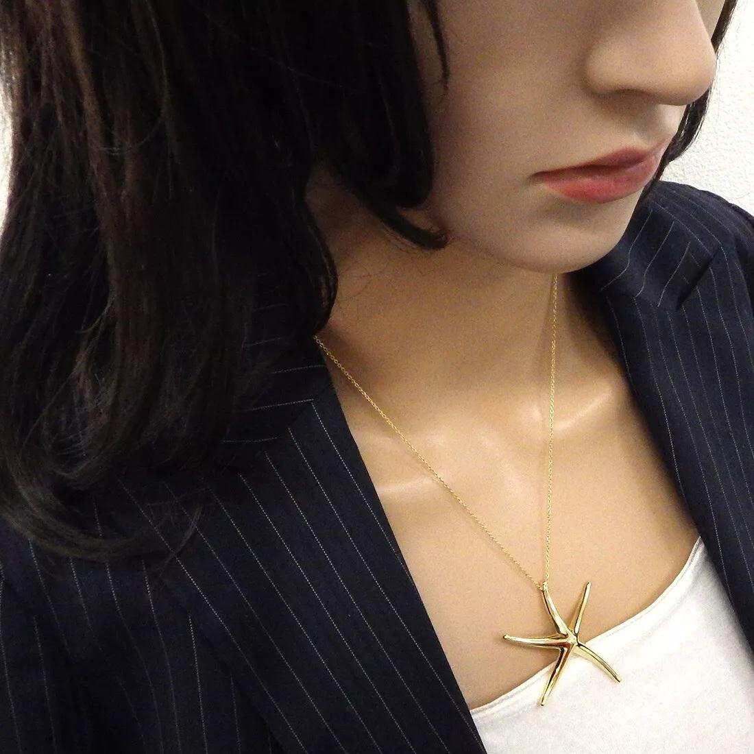 TIFFANY & Co. Elsa Peretti 18K Gold Seestern-Anhänger Halskette LARGE im Angebot 1