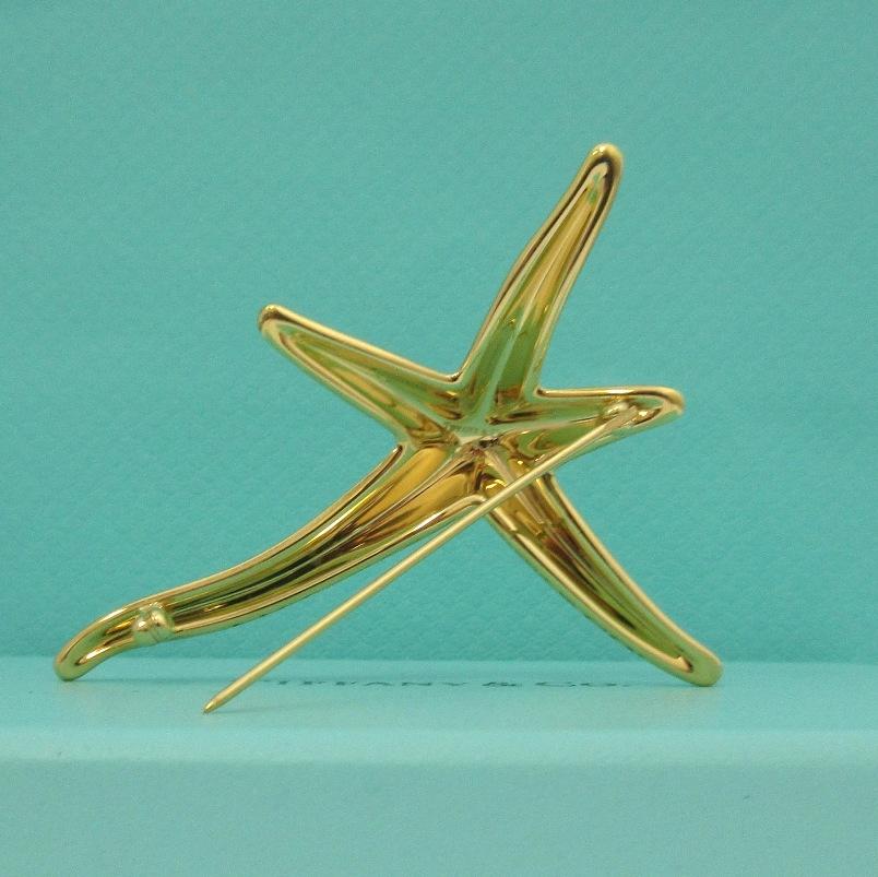 TIFFANY & Co. Elsa Peretti 18K Gold Starfish Pin Brooch Large For Sale 3
