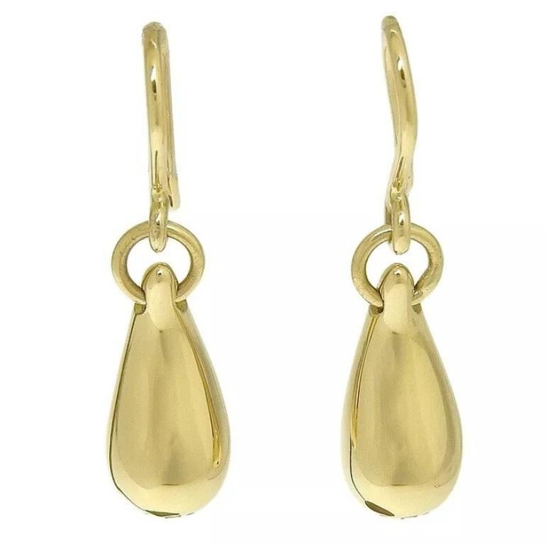 TIFFANY & Co. Elsa Peretti 18K Gold Teardrop Earrings In Good Condition In Los Angeles, CA