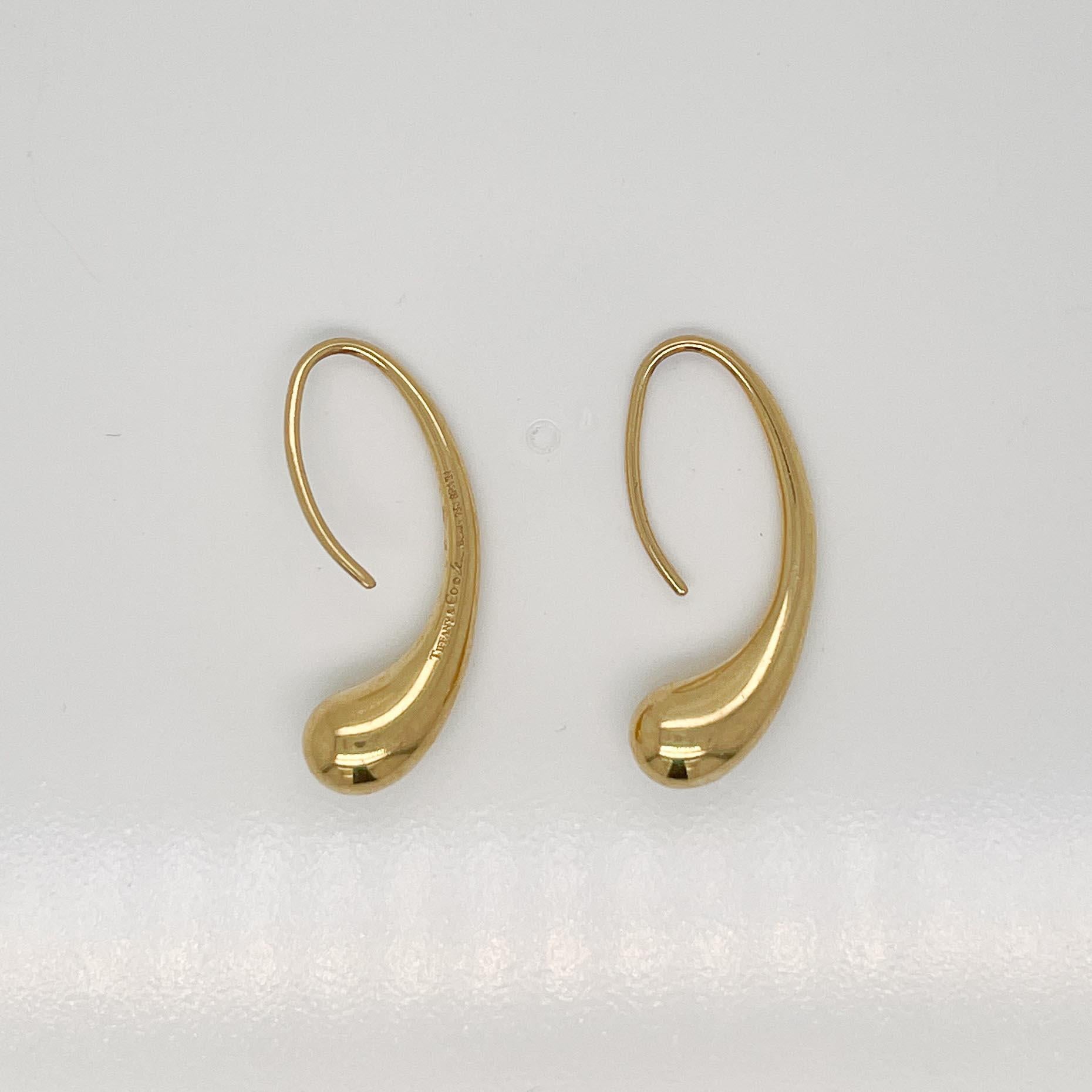 Tiffany & Co. Elsa Peretti Tropfenohrringe aus 18 Karat Gold im Zustand „Gut“ in Philadelphia, PA